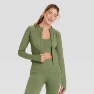 Women's Seamless Fitted Active Zip Jacket by JoyLab size Small